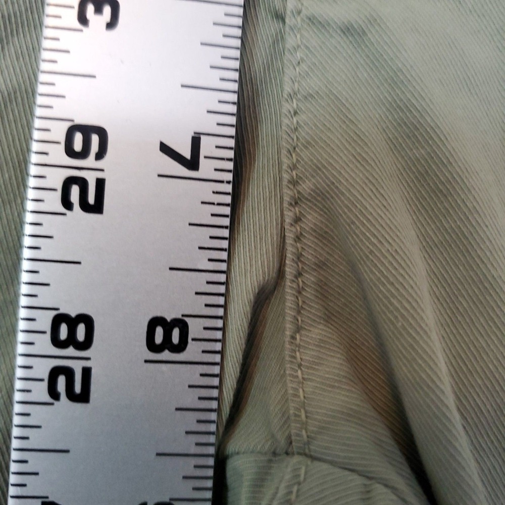 Frank & Eileen Wicklow Italian Cotton Chino Pants Green Size 6 Cropped Raw Hem - Picture 8 of 16